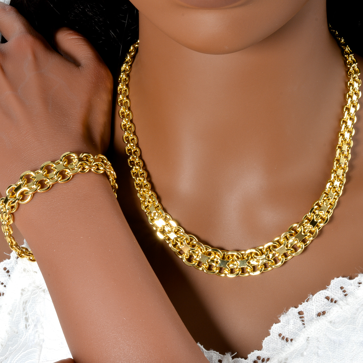 Men'S Accessories Dubai - Sunny Luxury 18k Gold Plated Geometry