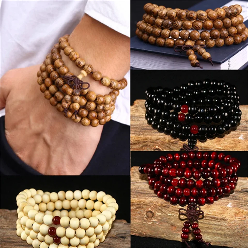 Bead Bracelet Men - Natural Sandalwood Bracelet Men Buddhist Buddha