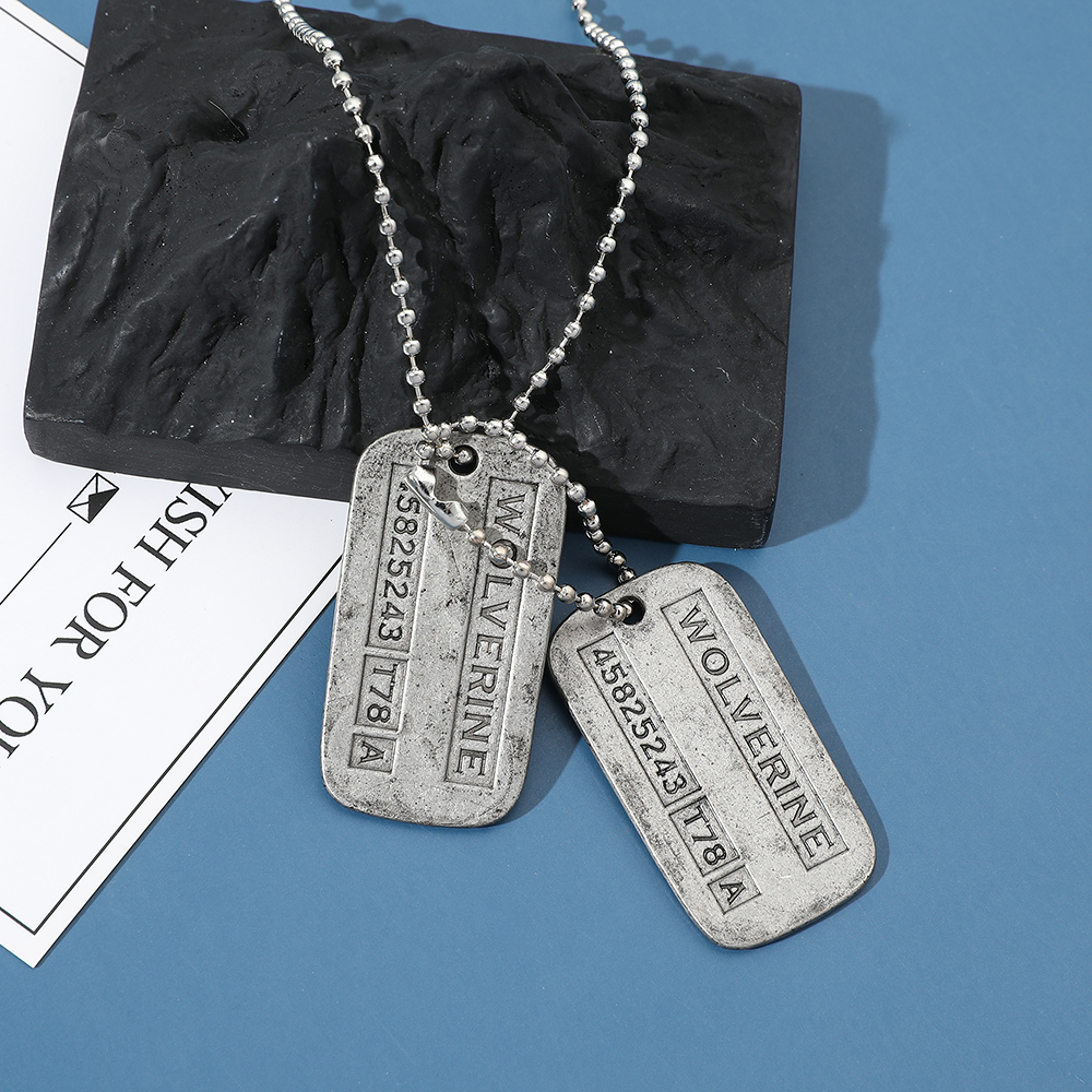 Men Accessories Necklace - X-Men Wolverine Military Card Necklace -