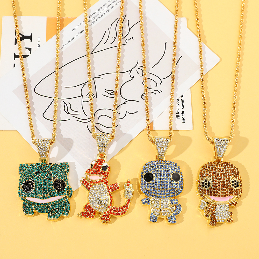 Men Accessories Necklace - Diamond Studded Squirtle Necklace Fashion Trend