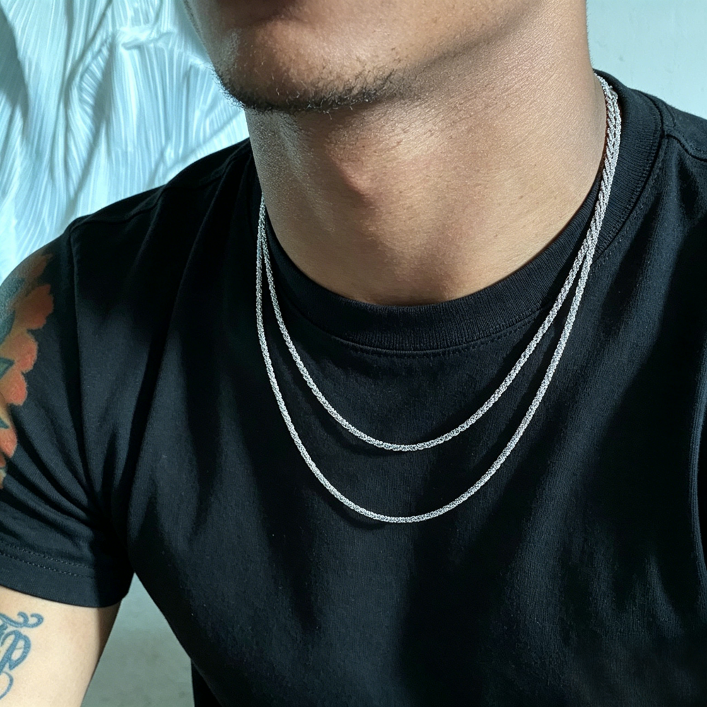 Men Accessories Singapore - 2.5mm Simple Singapore Chain Necklace Men