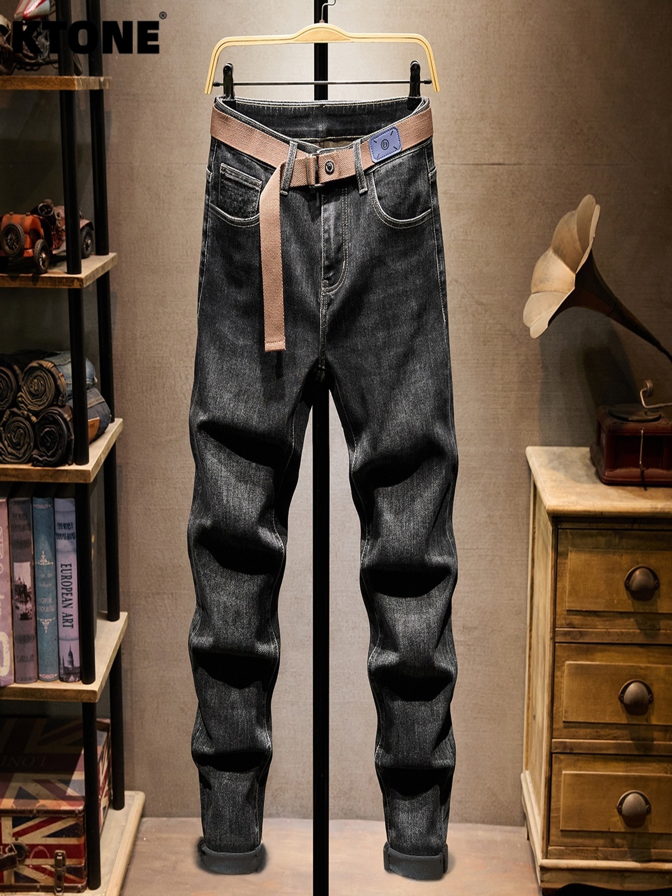 Men'S Minimalist Accessories - Harajuku Jeans Black Slim For Man