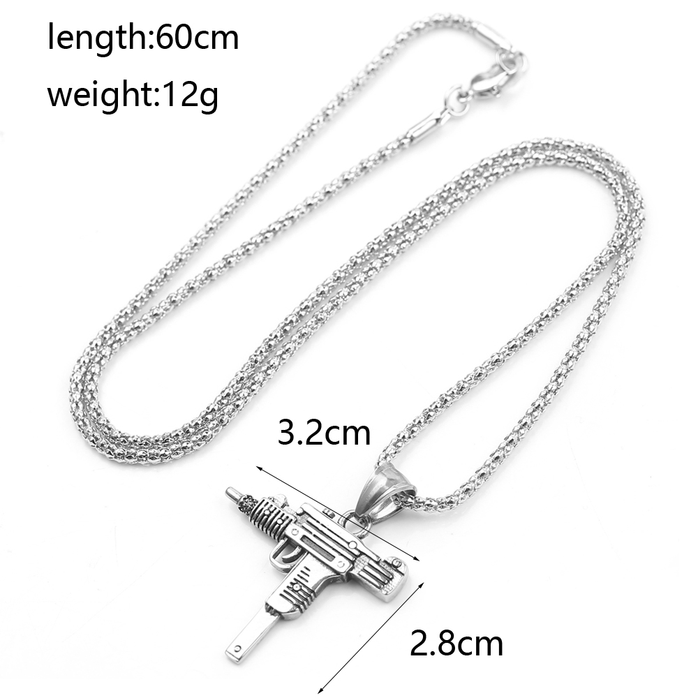 Punk Uzi Pistol Machine Gun Ne - مراجعة Men Accessories Necklace وسعره