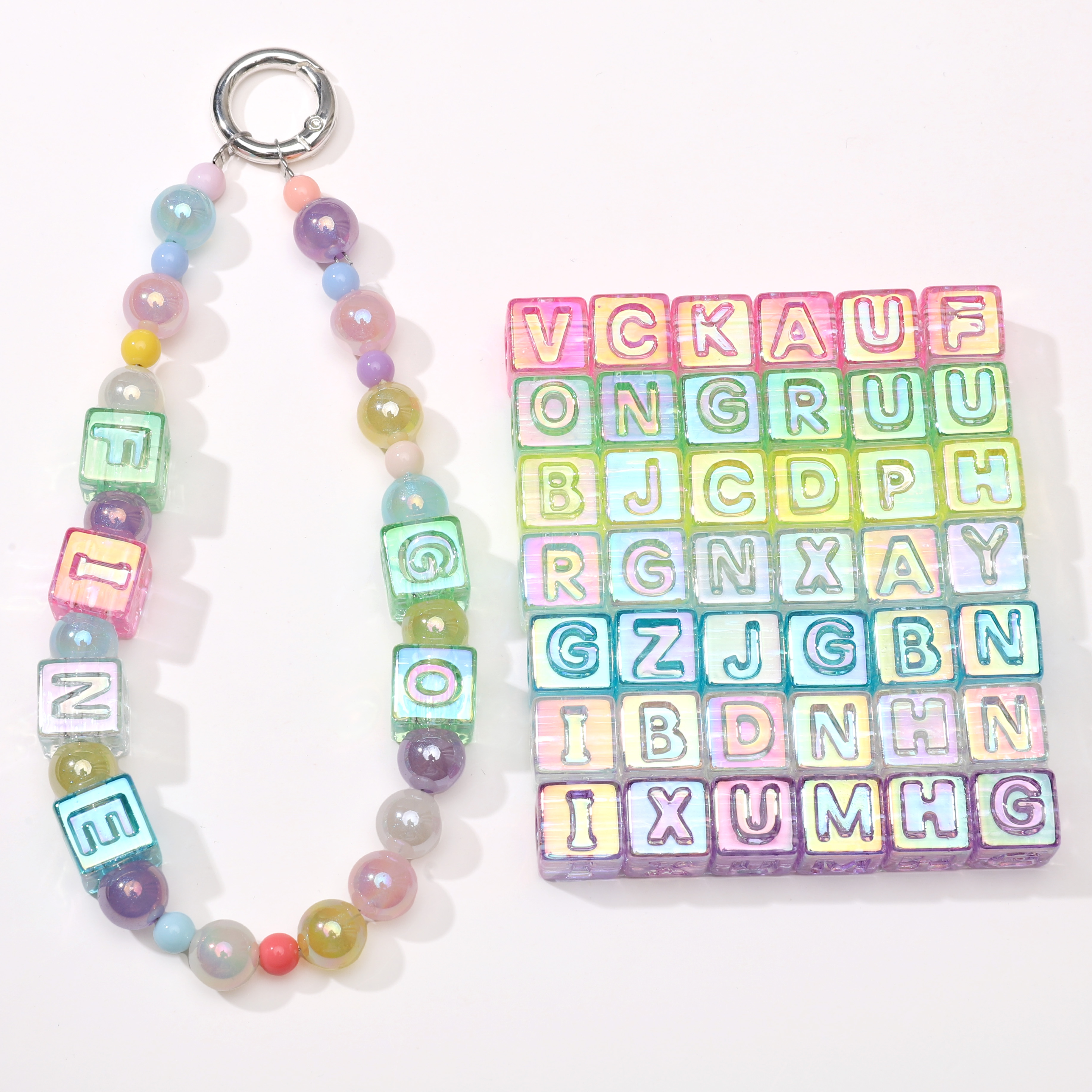 10Pcs beading Colorful Clear L - مراجعة Bead Bracelet Men وسعره