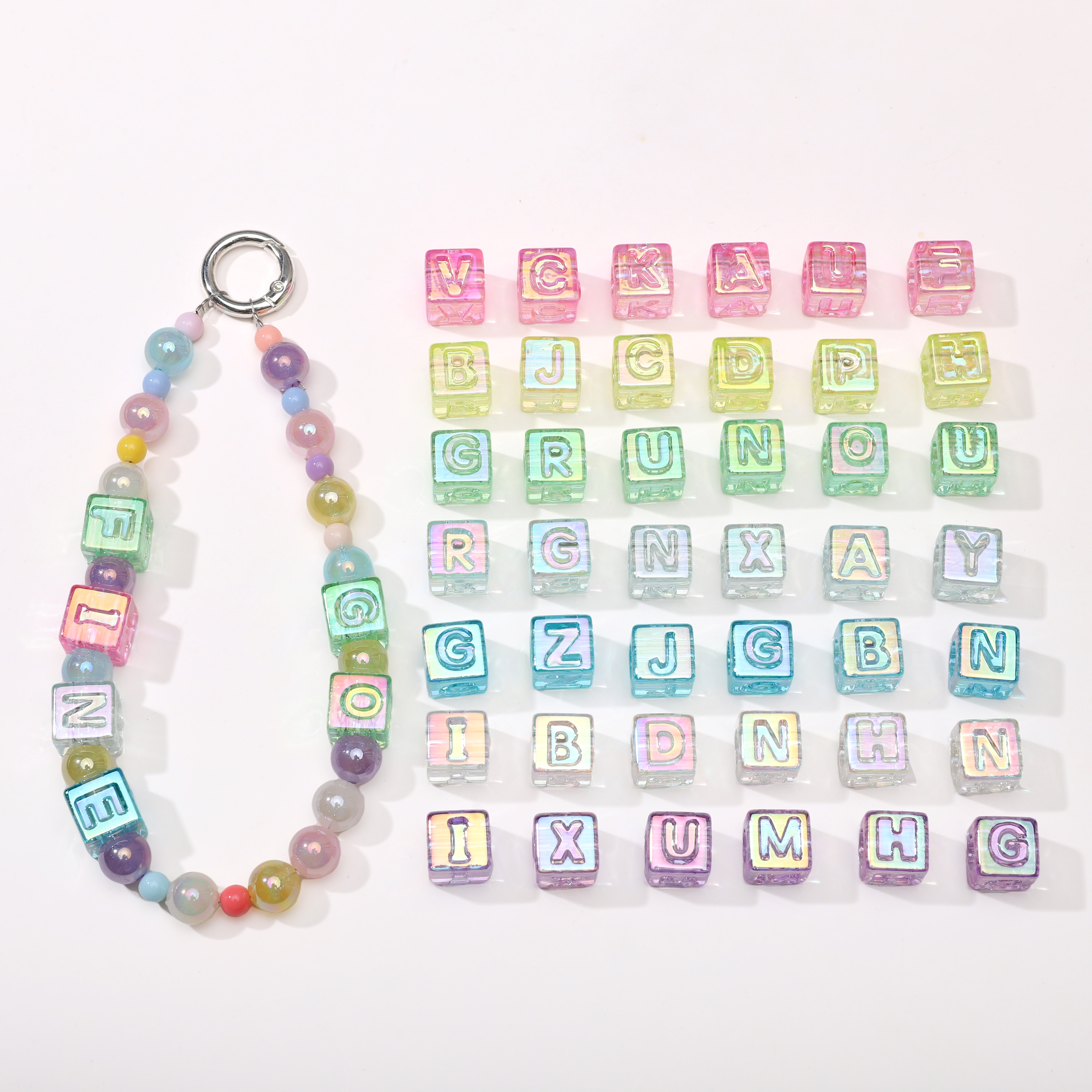 10Pcs beading Colorful Clear L - مراجعة Bead Bracelet Men وسعره