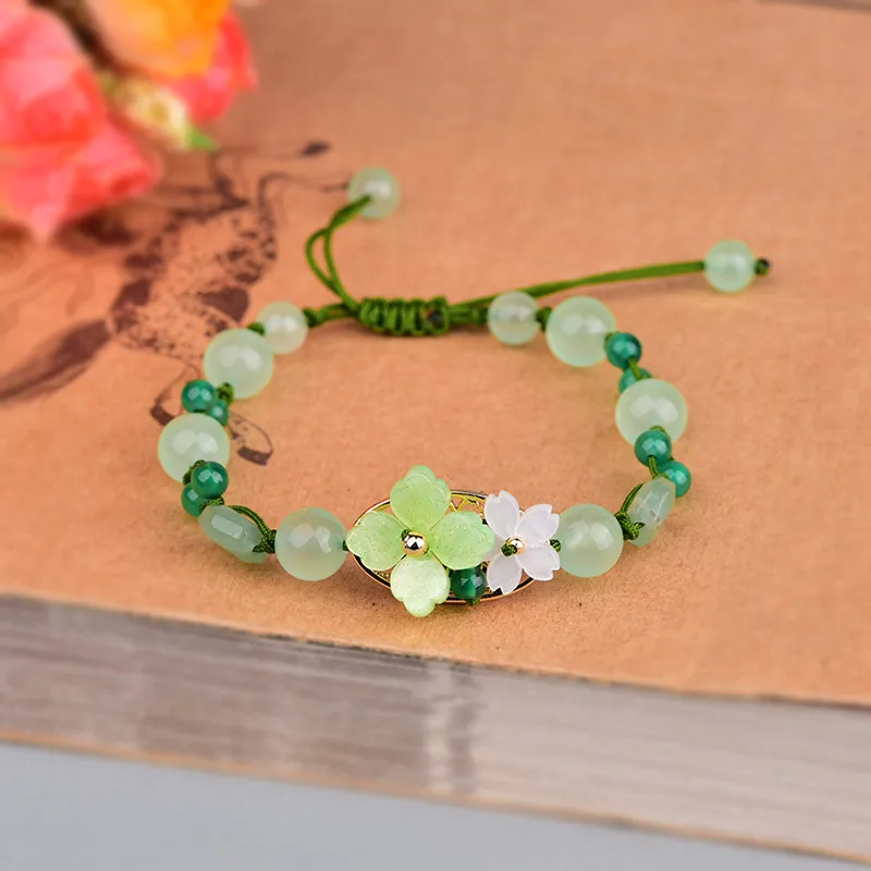 Green Jade Flower Bracelet Amu - مراجعة Bead Bracelet Men وسعره
