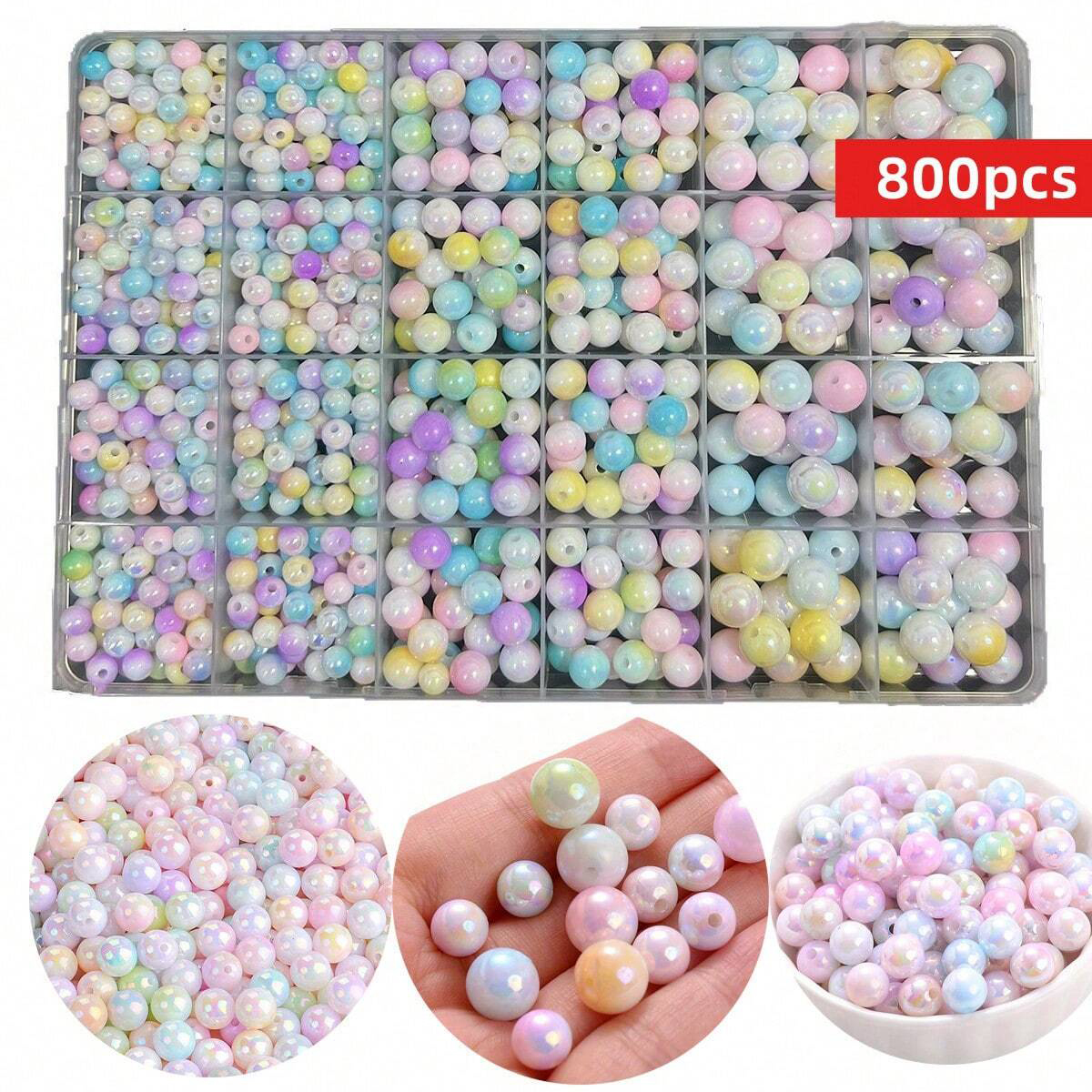 800pcs/24 grid set box 6mm/8mm - مراجعة Bead Bracelet Men وسعره