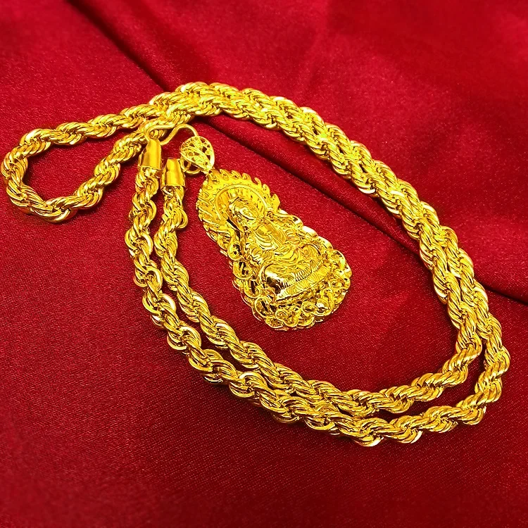 Men's AU999 24K Real Gold Neck - مراجعة Men Accessories Look وسعره