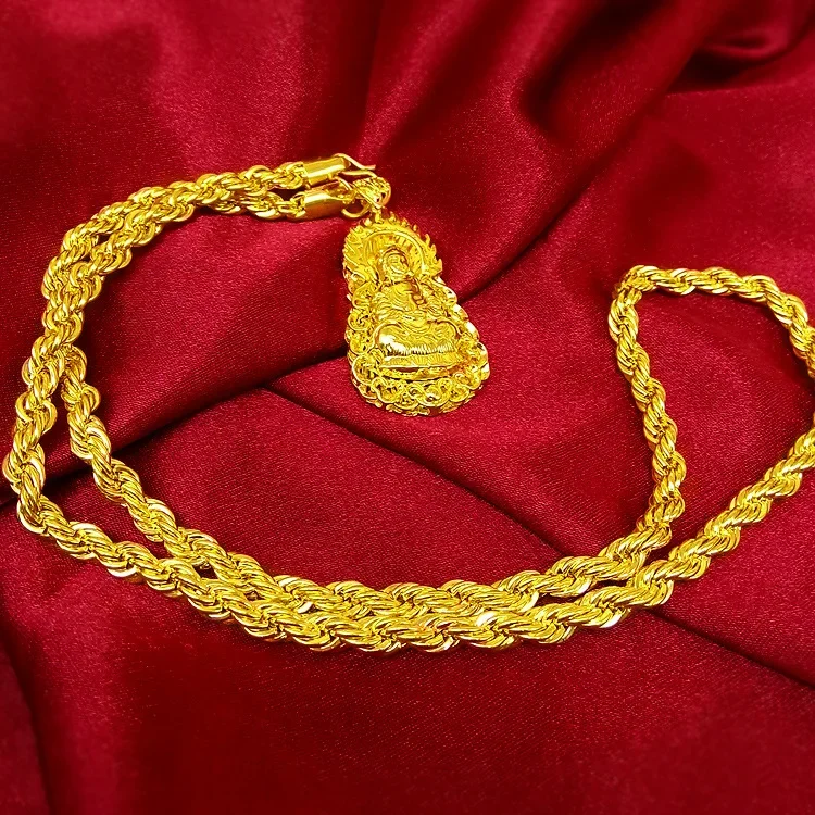 Men's AU999 24K Real Gold Neck - مراجعة Men Accessories Look وسعره