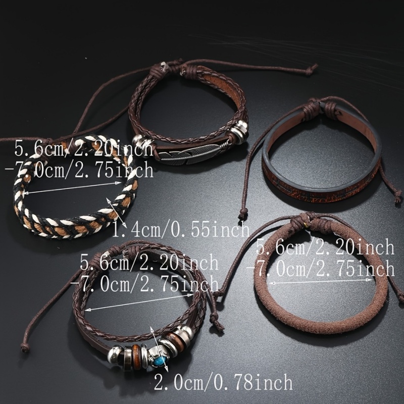 Miss JQ 6Pcs/Set Vintage PU Le - مراجعة Men Accessories Look وسعره