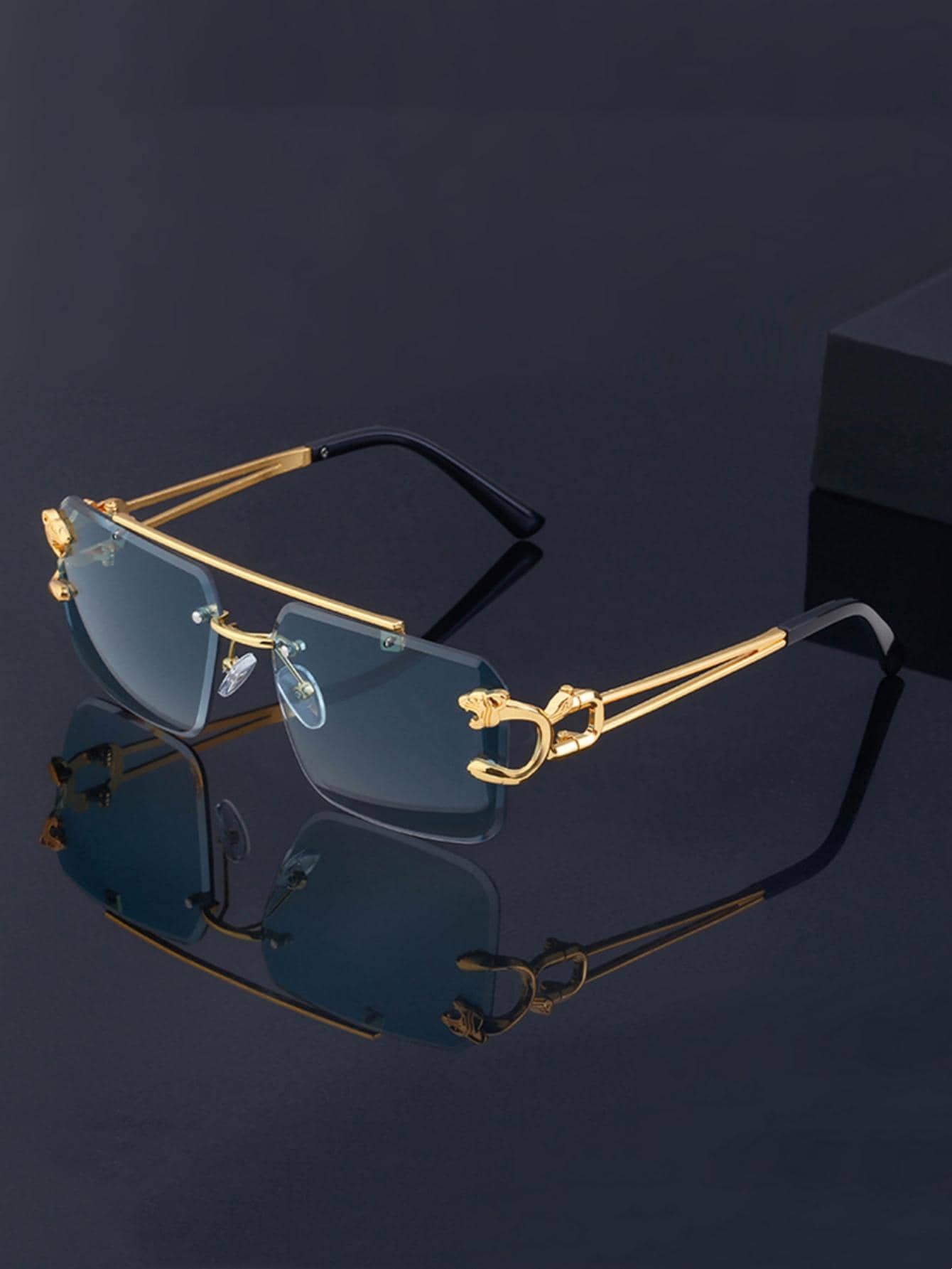 1pair Men Rimless Fashion Glas - مراجعة Men Accessories Look وسعره