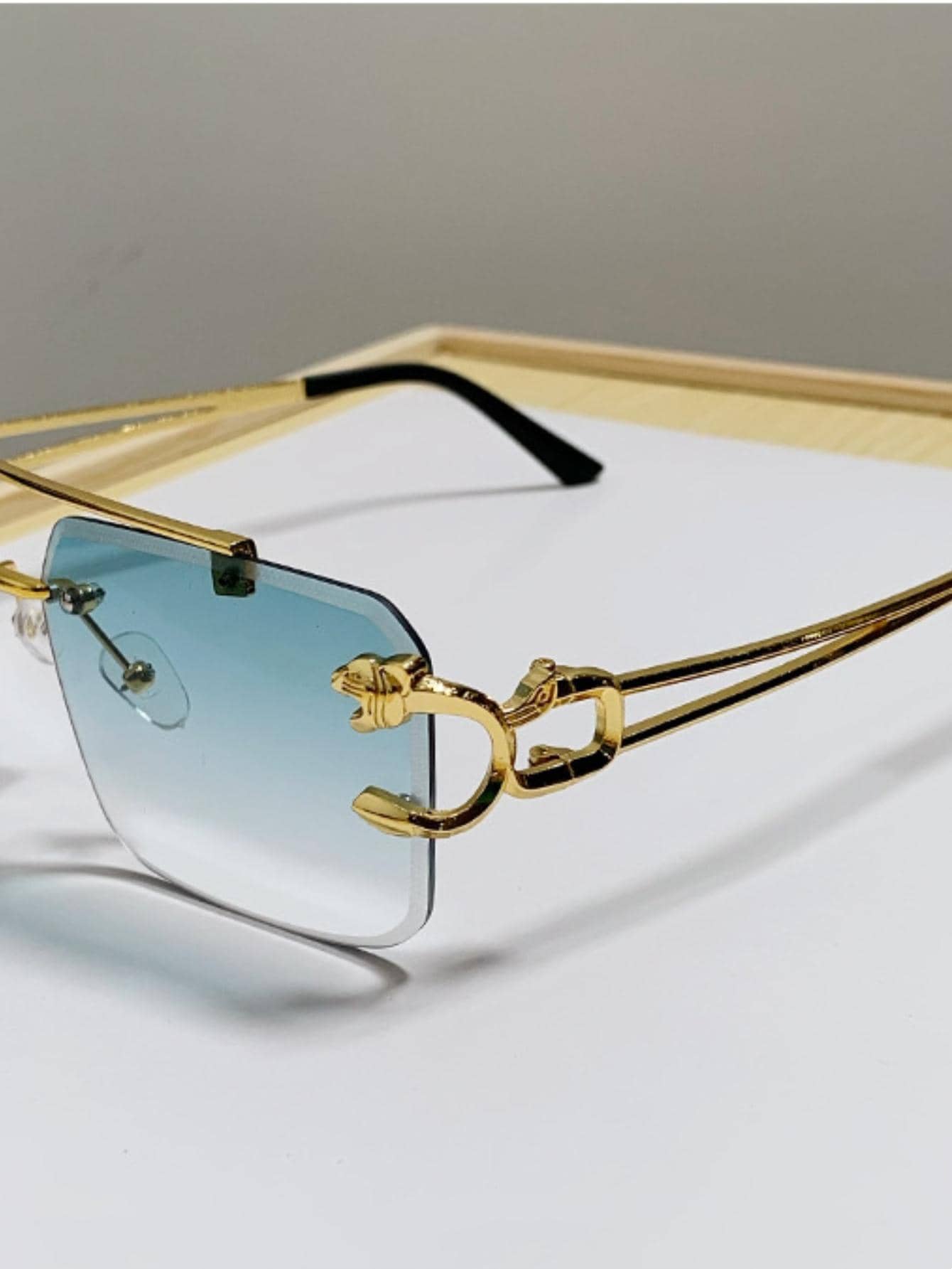 1pair Men Rimless Fashion Glas - مراجعة Men Accessories Look وسعره