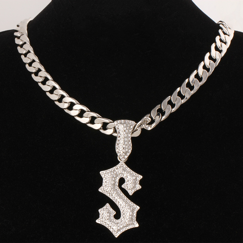 New Letter S Hip Hop Necklace  - مراجعة Men Accessories Singapore وسعره