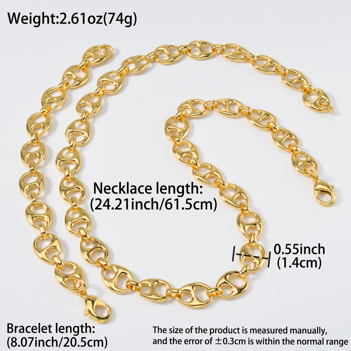 Pig Nose 18k Gold Plated Neckl - مراجعة Men'S Accessories Dubai وسعره