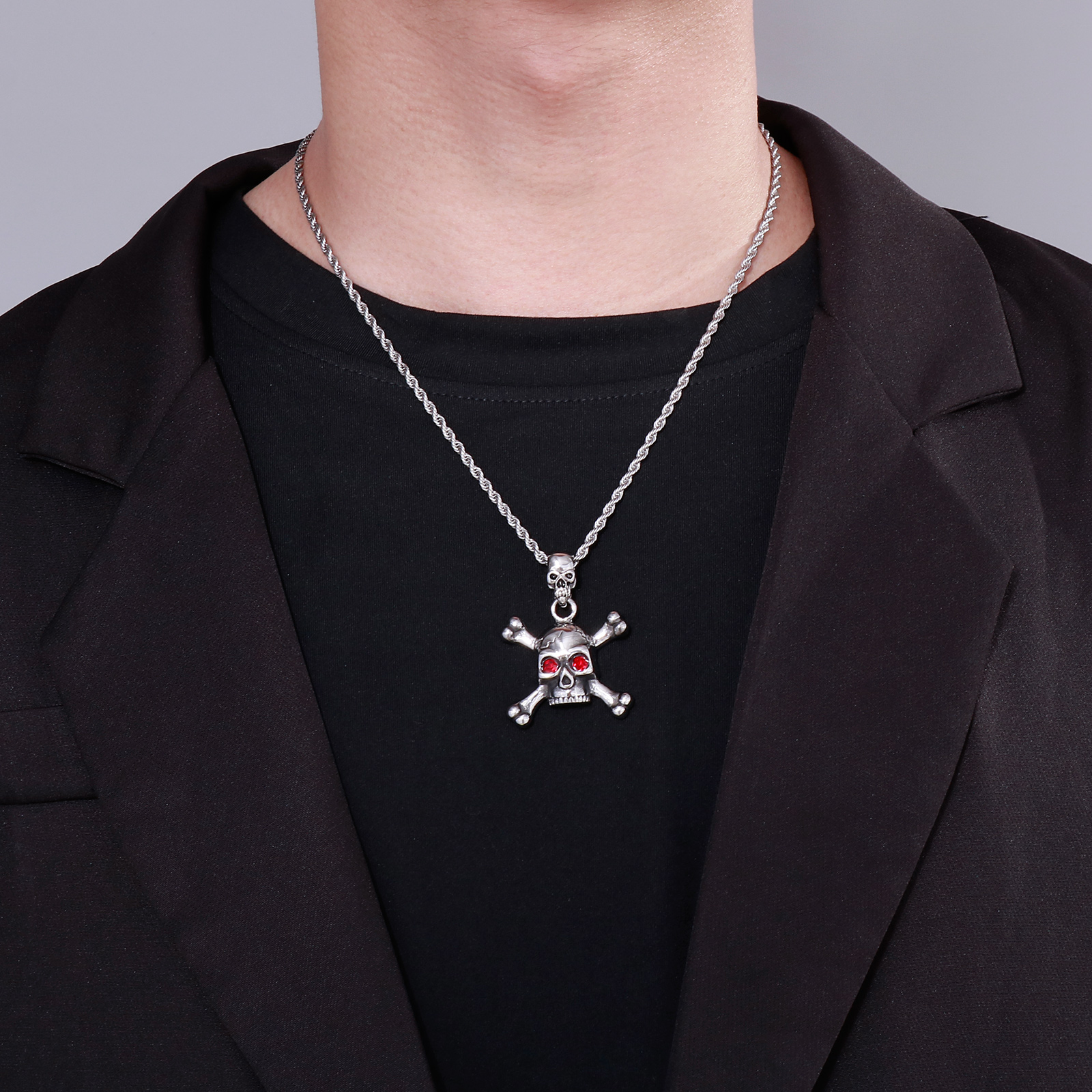 Fongten Stainless Steel Red Ey - مراجعة Men Accessories Singapore وسعره