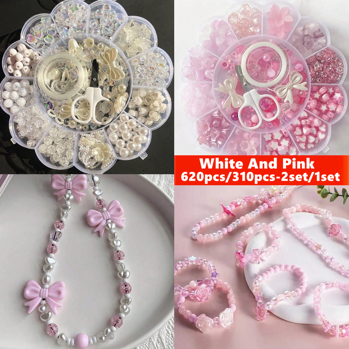 2Set/1Set 13 Grids Acrylic Flo - مراجعة Bead Bracelet Men وسعره