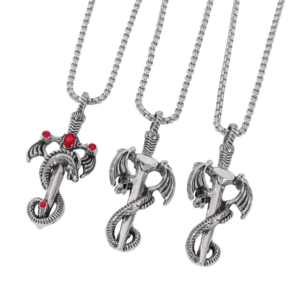 Retro Multicolor Gem Dragon Sw - مراجعة Men Accessories Necklace وسعره