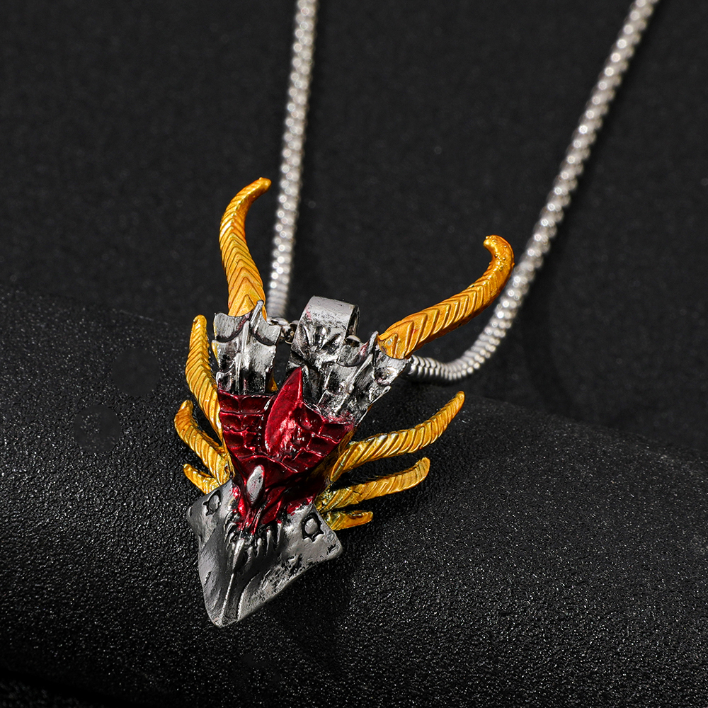 Retro Hip-Hop Evil Dragon Head - مراجعة Men Accessories Necklace وسعره