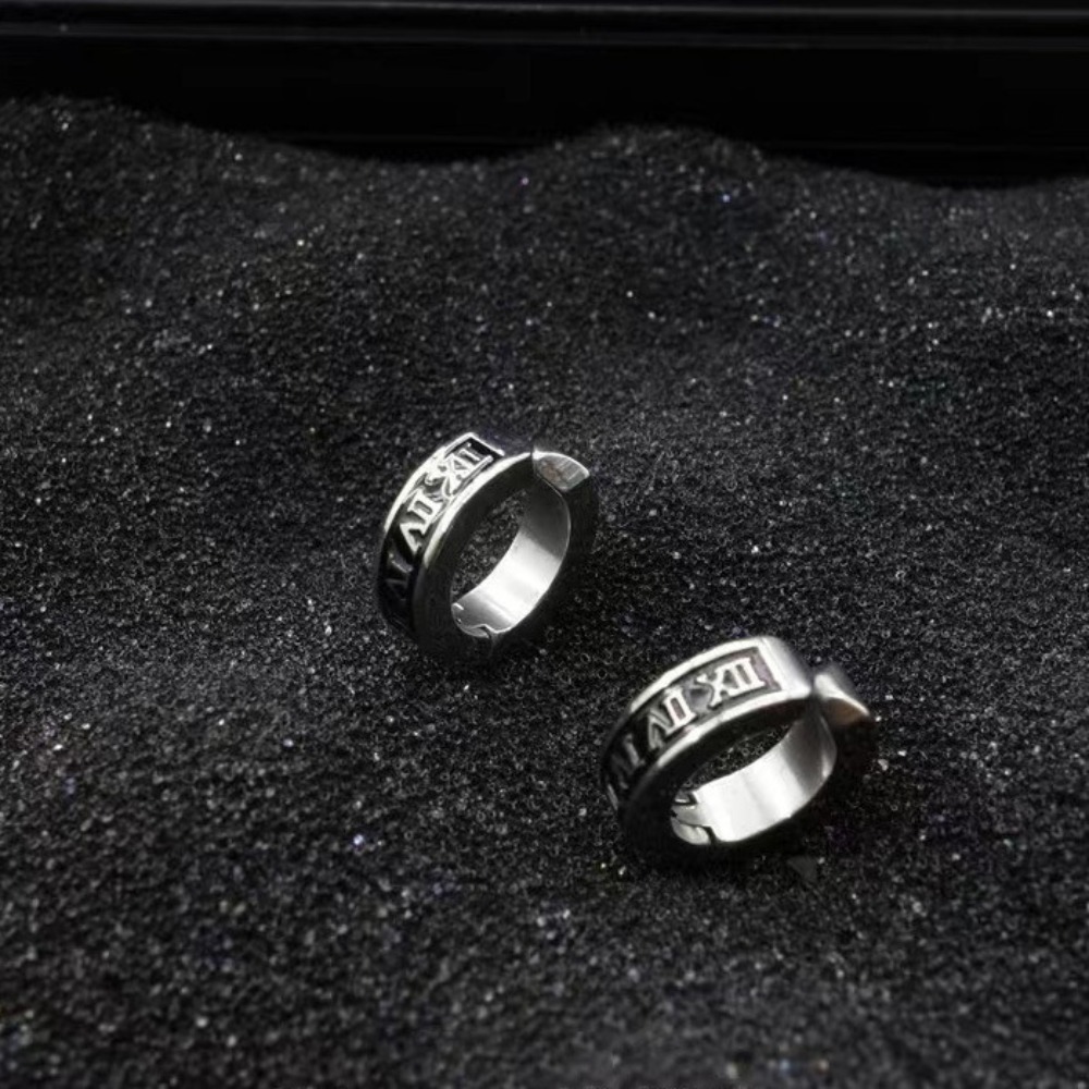 1pair Retro Roman Numeral Ear  - مراجعة Men Accessories Look وسعره