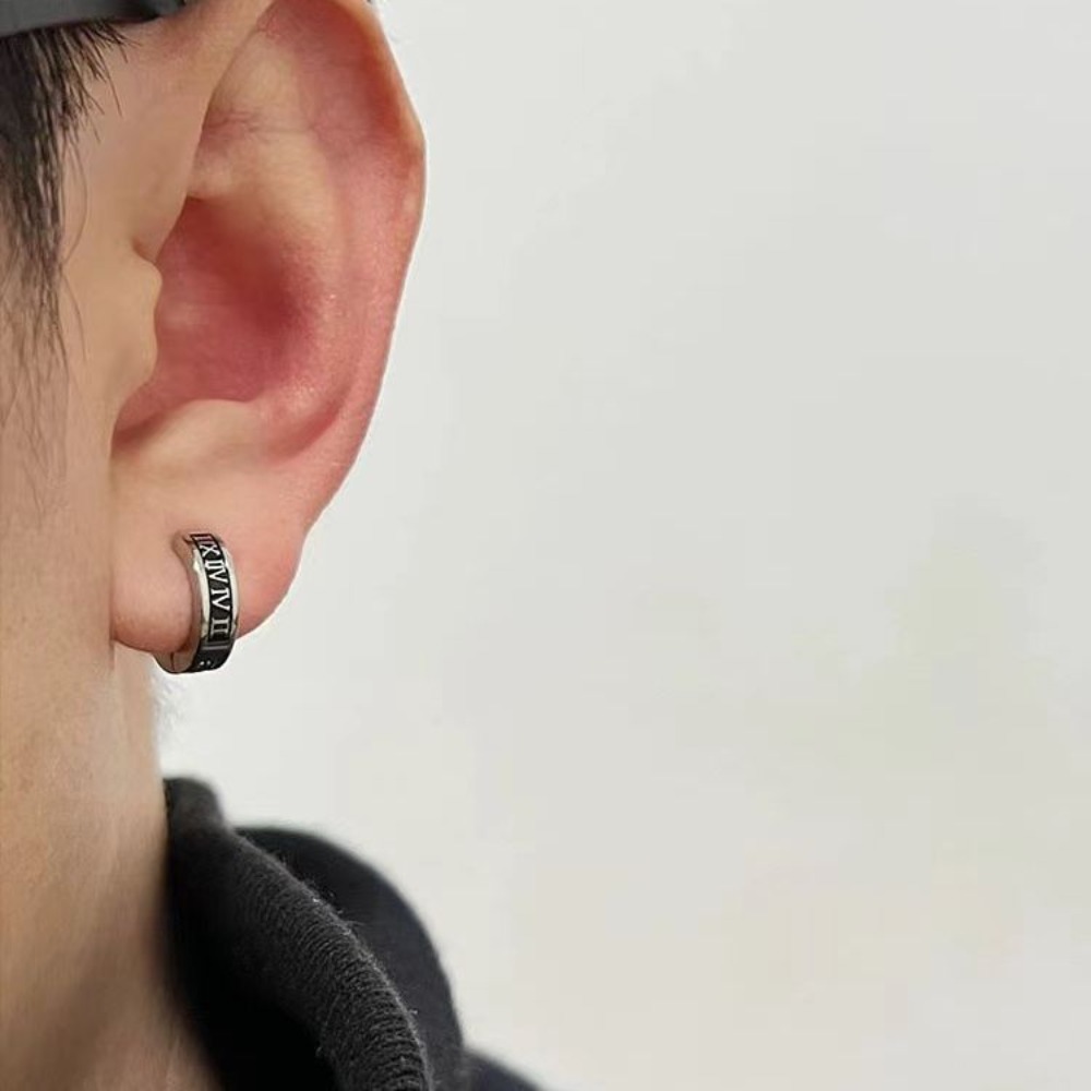 1pair Retro Roman Numeral Ear  - مراجعة Men Accessories Look وسعره
