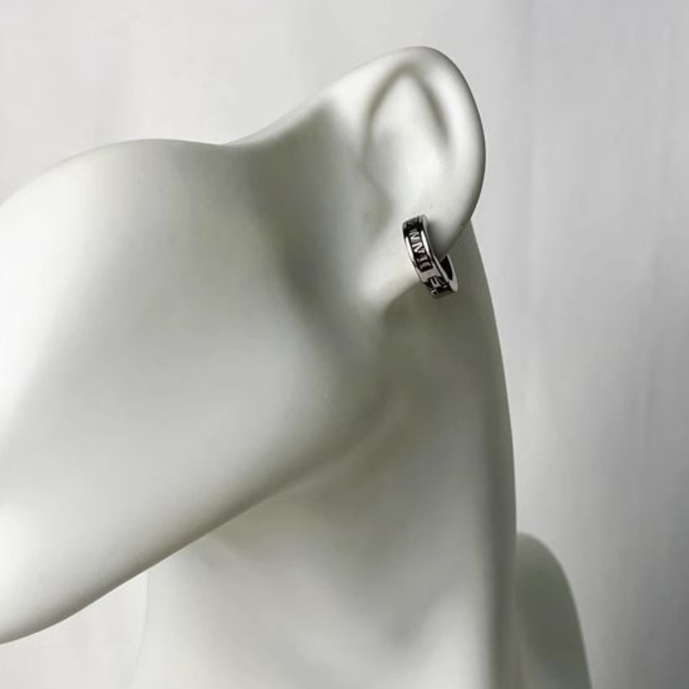 1pair Retro Roman Numeral Ear  - مراجعة Men Accessories Look وسعره