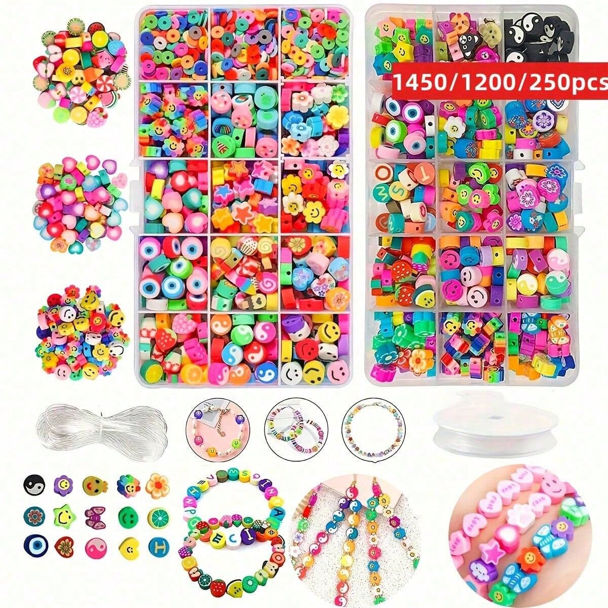 1450/1200/250pcs Polymer Clay  - مراجعة Bead Bracelet Men وسعره