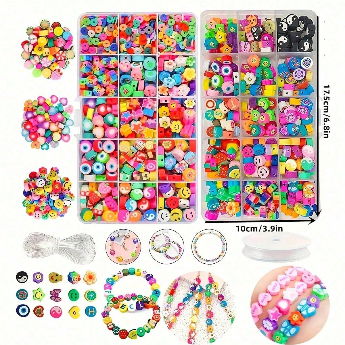 1450/1200/250pcs Polymer Clay  - مراجعة Bead Bracelet Men وسعره