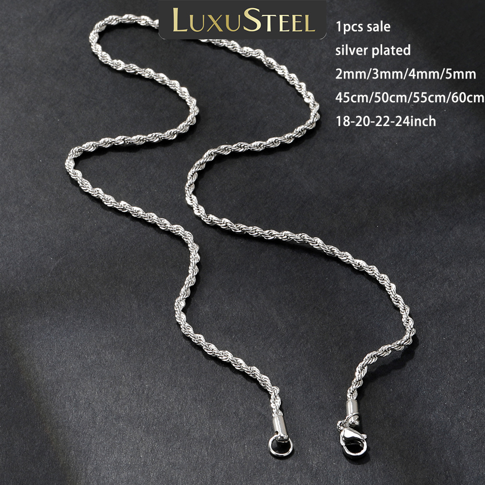 LUXUSTEEL 1pcs Twisted Rope Ch - مراجعة Men Accessories Singapore وسعره