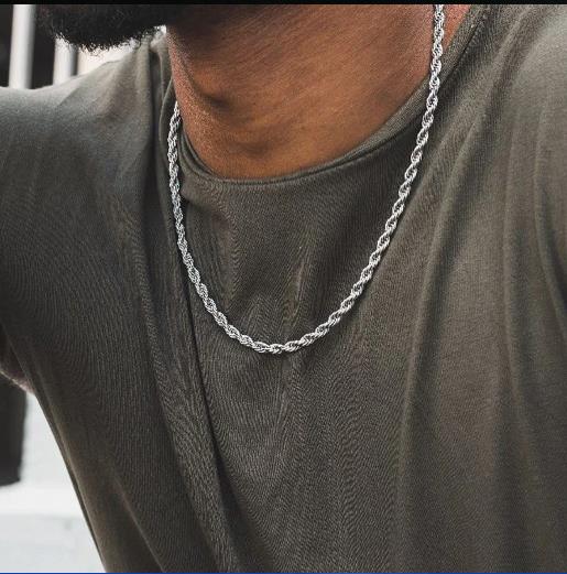 LUXUSTEEL 1pcs Twisted Rope Ch - مراجعة Men Accessories Singapore وسعره