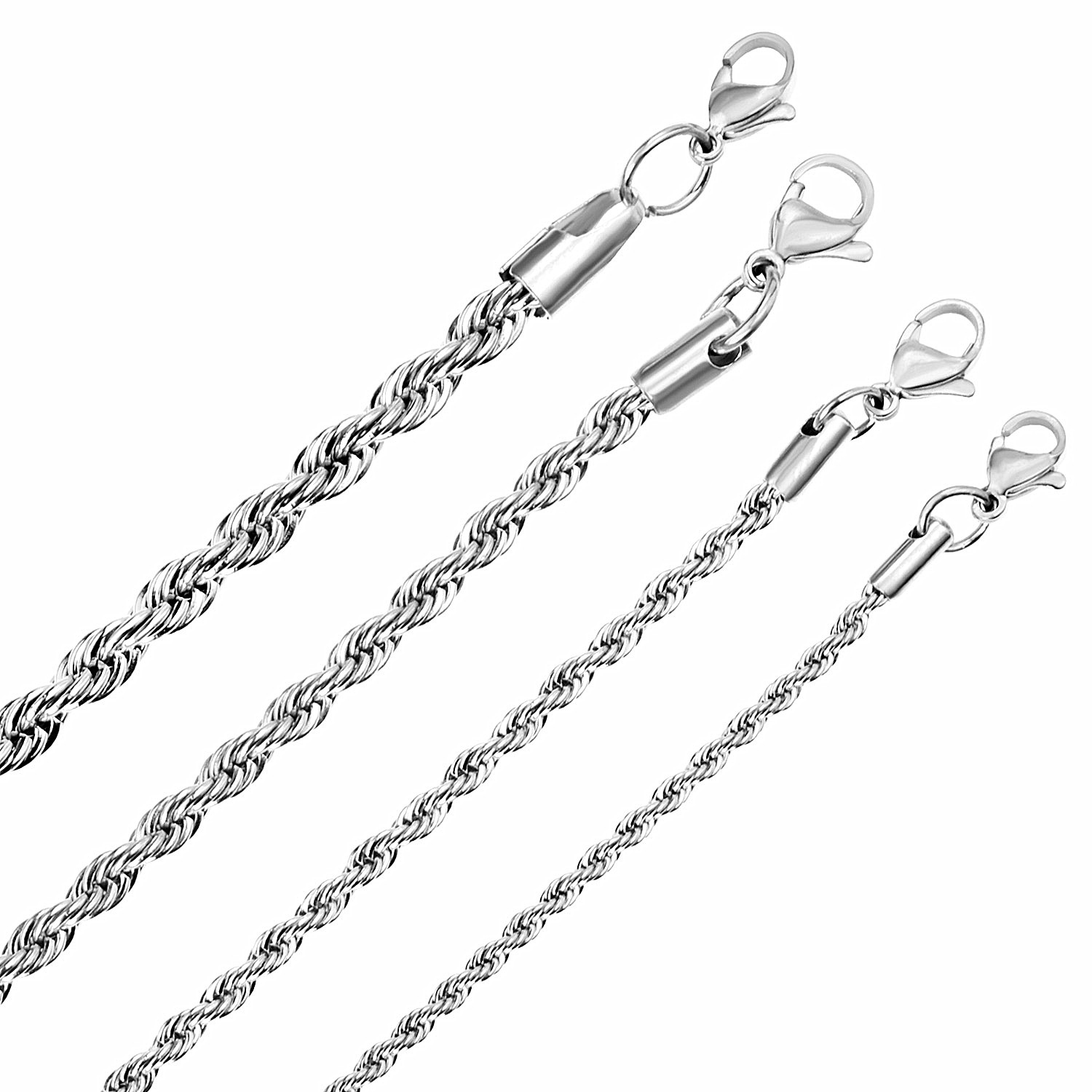 LUXUSTEEL 1pcs Twisted Rope Ch - مراجعة Men Accessories Singapore وسعره
