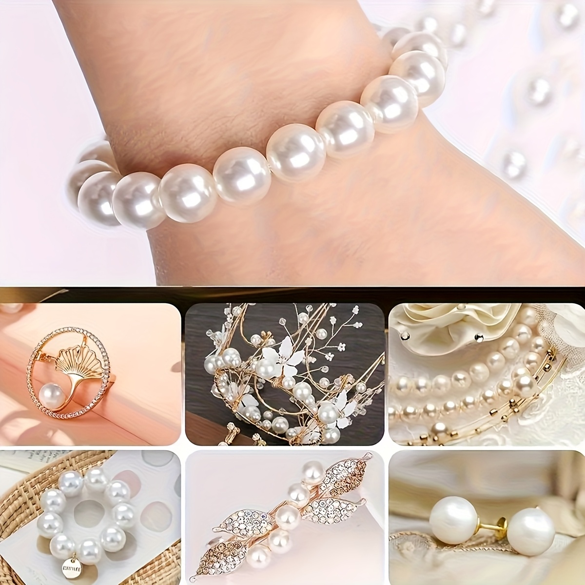 1388pcs 4/6/8/10mm  Black, whi - مراجعة Bead Bracelet Men وسعره