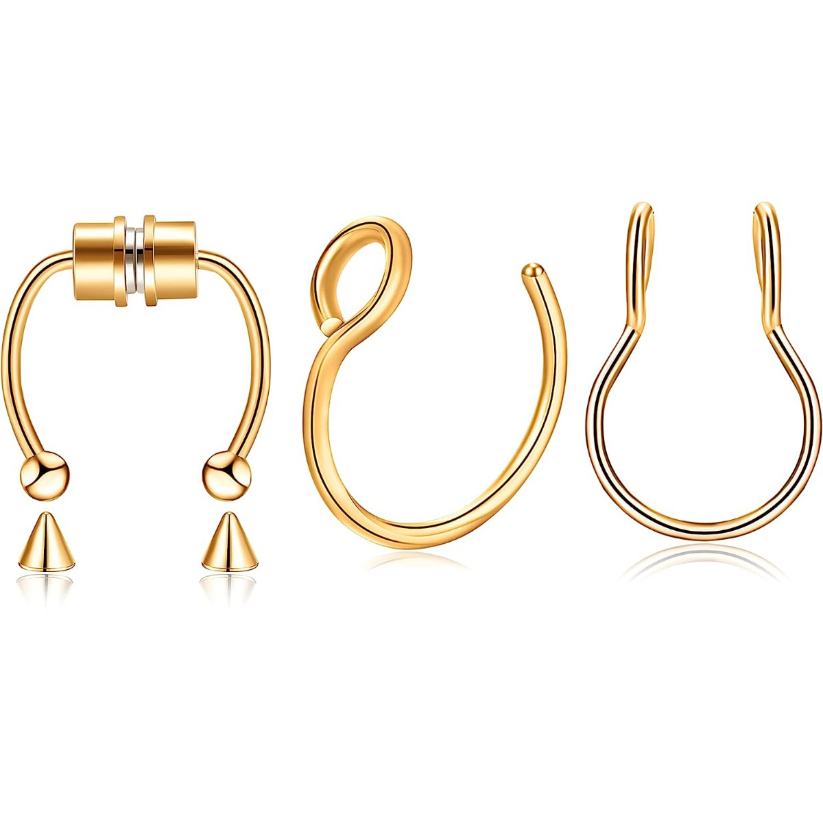 3Pcs Magnetic Fake Septum Ring - مراجعة Men Accessories Ring وسعره