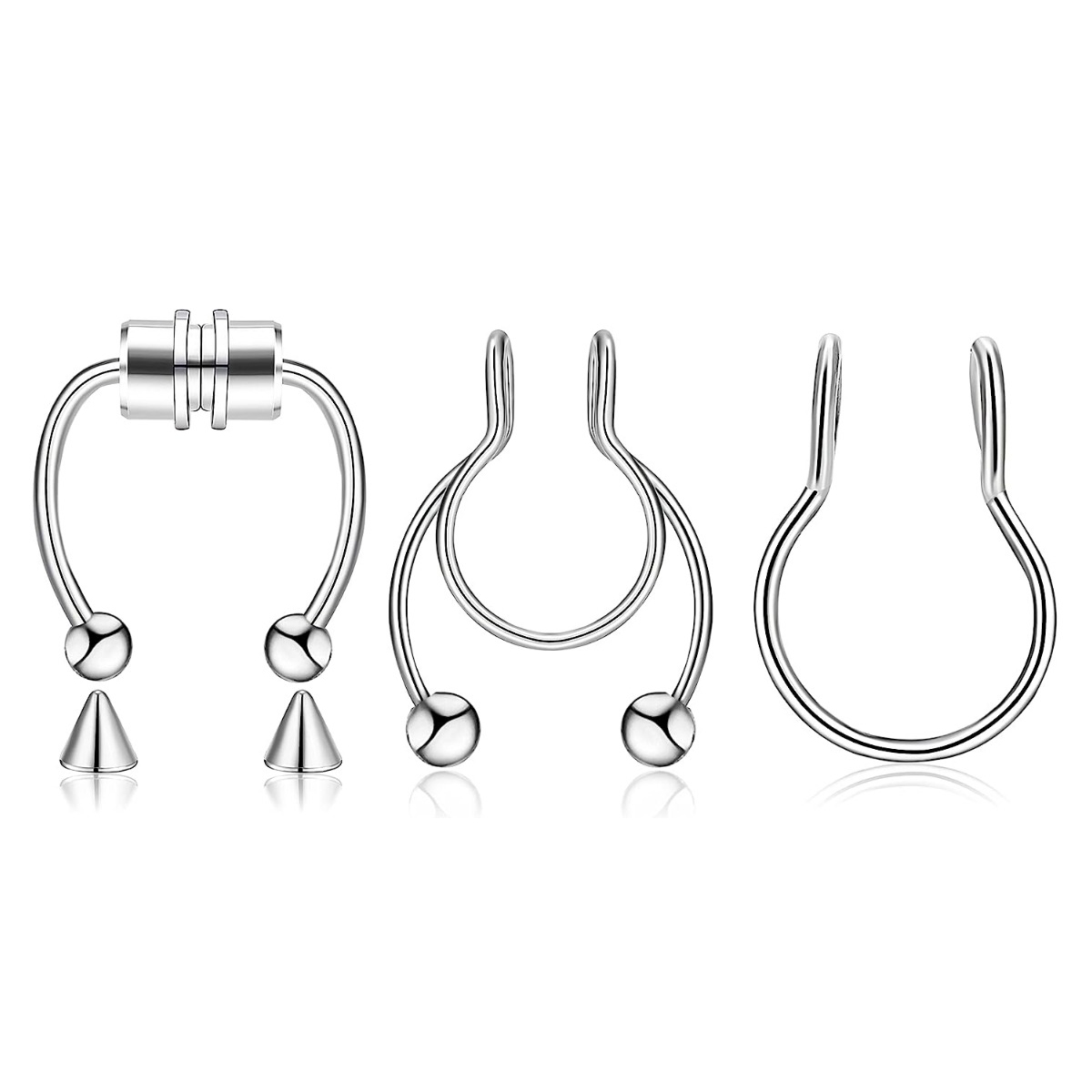 3Pcs Magnetic Fake Septum Ring - مراجعة Men Accessories Ring وسعره