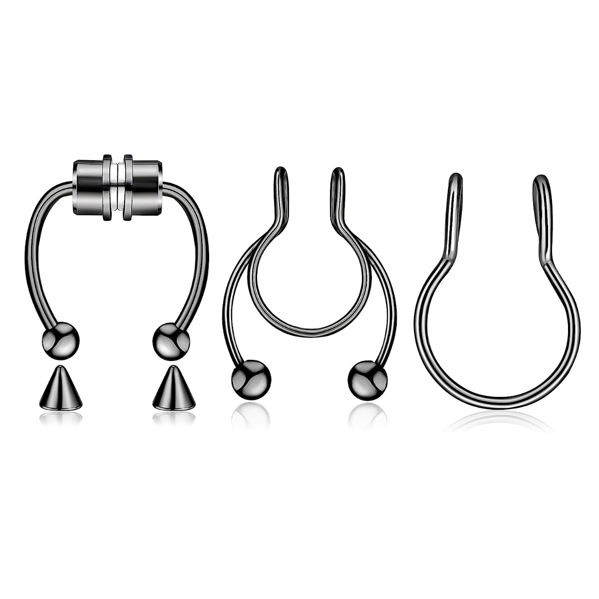 3Pcs Magnetic Fake Septum Ring - مراجعة Men Accessories Ring وسعره