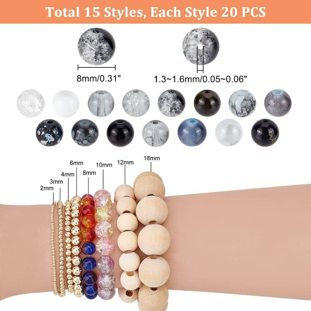 300pcs 8mm Black Glass Beads 1 - مراجعة Bead Bracelet Men وسعره
