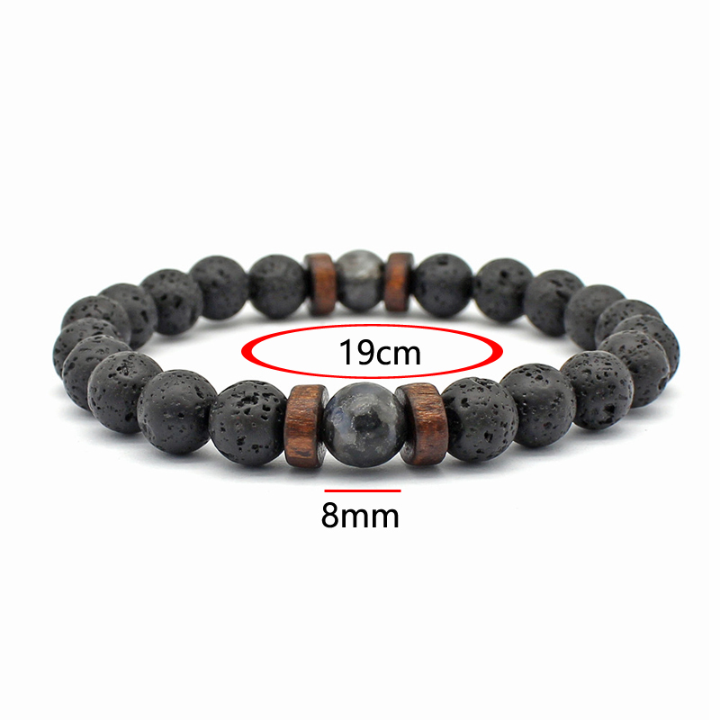 Handmade Elastic 8mm Volcanic  - مراجعة Bead Bracelet Men وسعره