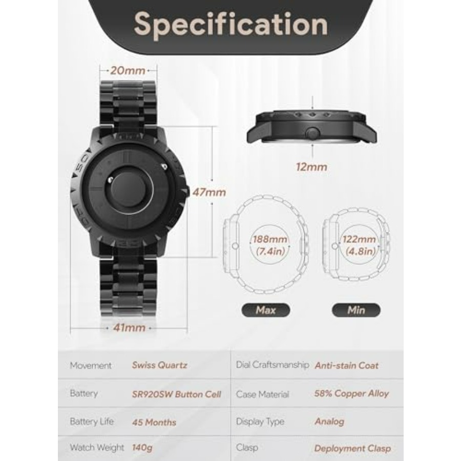 EUTOUR Magnetic Watches for Me - مراجعة Bead Bracelet Men وسعره