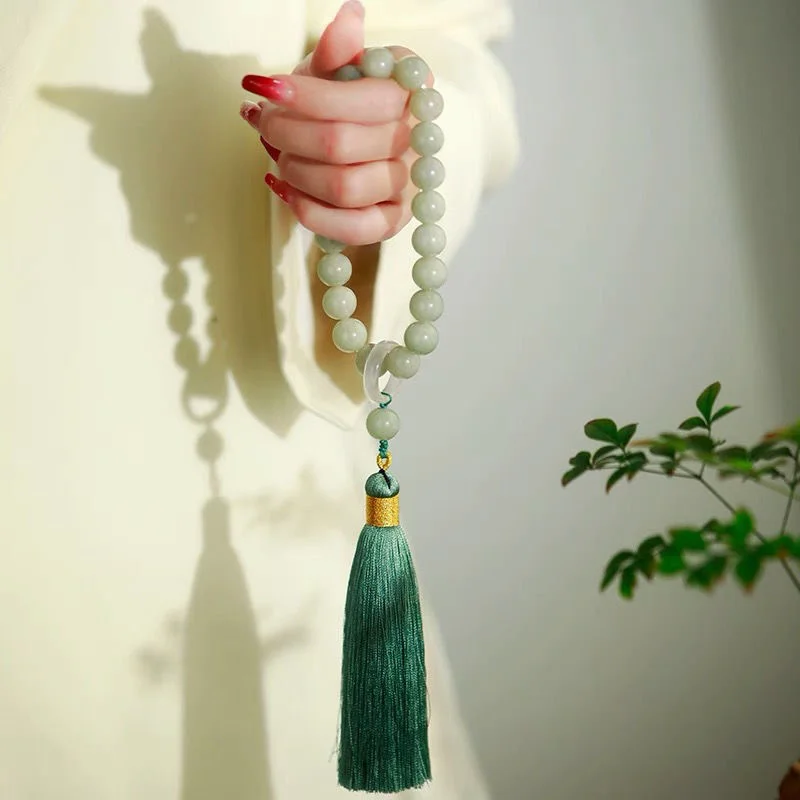 Green Jade Stone 12mm Beads Ta - مراجعة Bead Bracelet Men وسعره